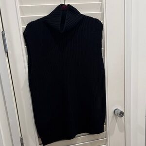 Wilfred 100% Merino Wool Black Turtleneck Long Sweater Vest